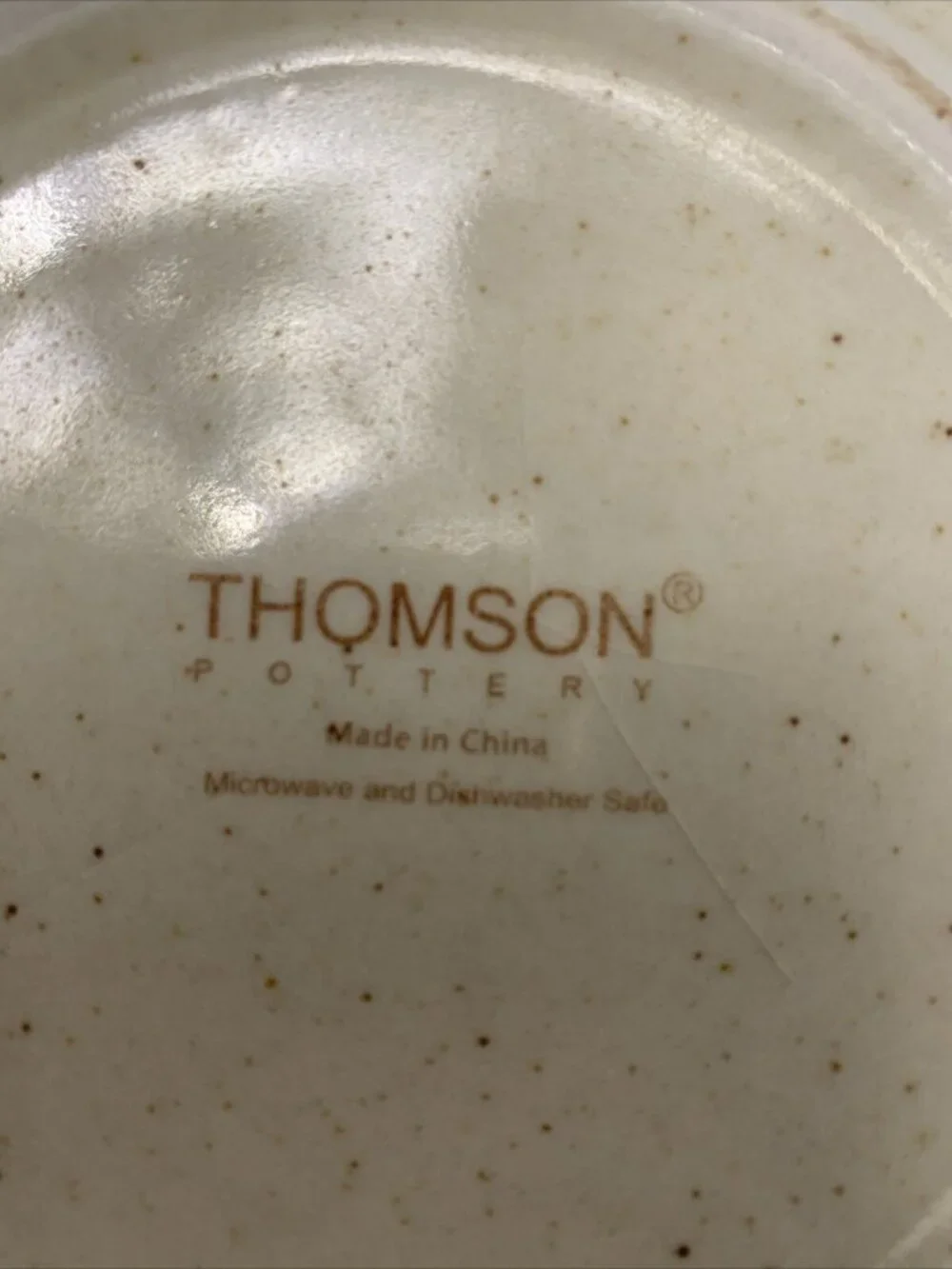 Thomson Pottery, Swirl Pattern Diameter Large Rim Soup Bowl Pasta Green